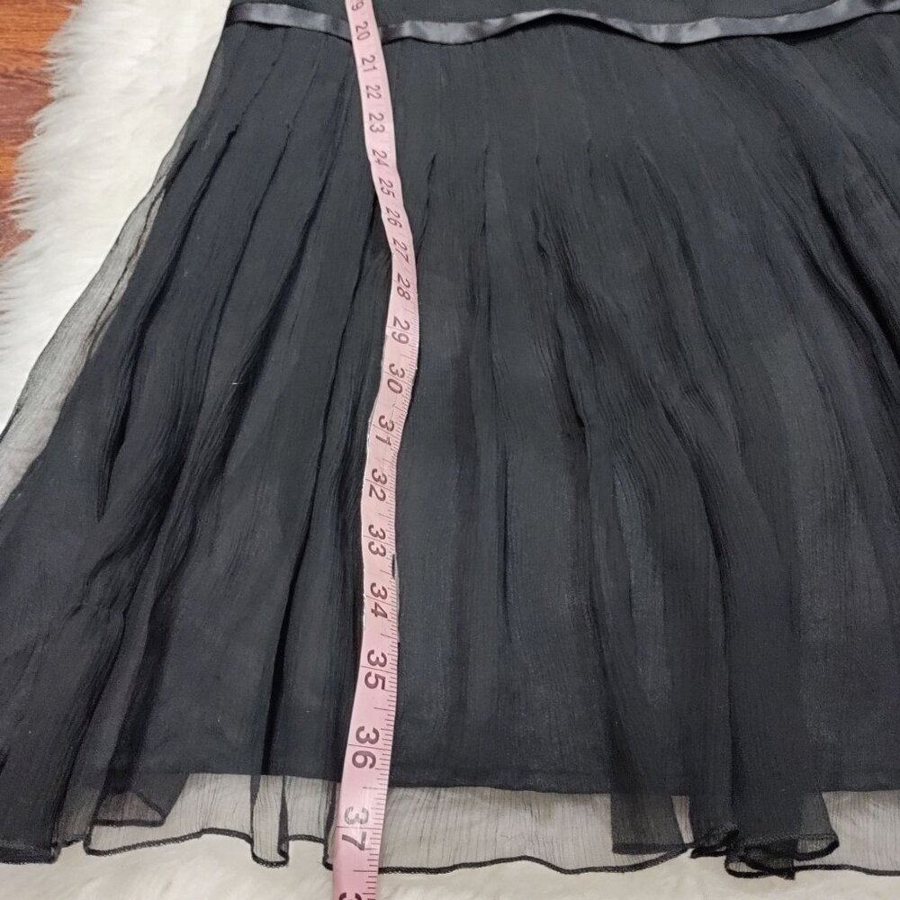 Laundry By Shelli Segal Whimsy Goth Twee Ribbon Waist Silk Dress Women's Size 2 - Picture 10 of 10